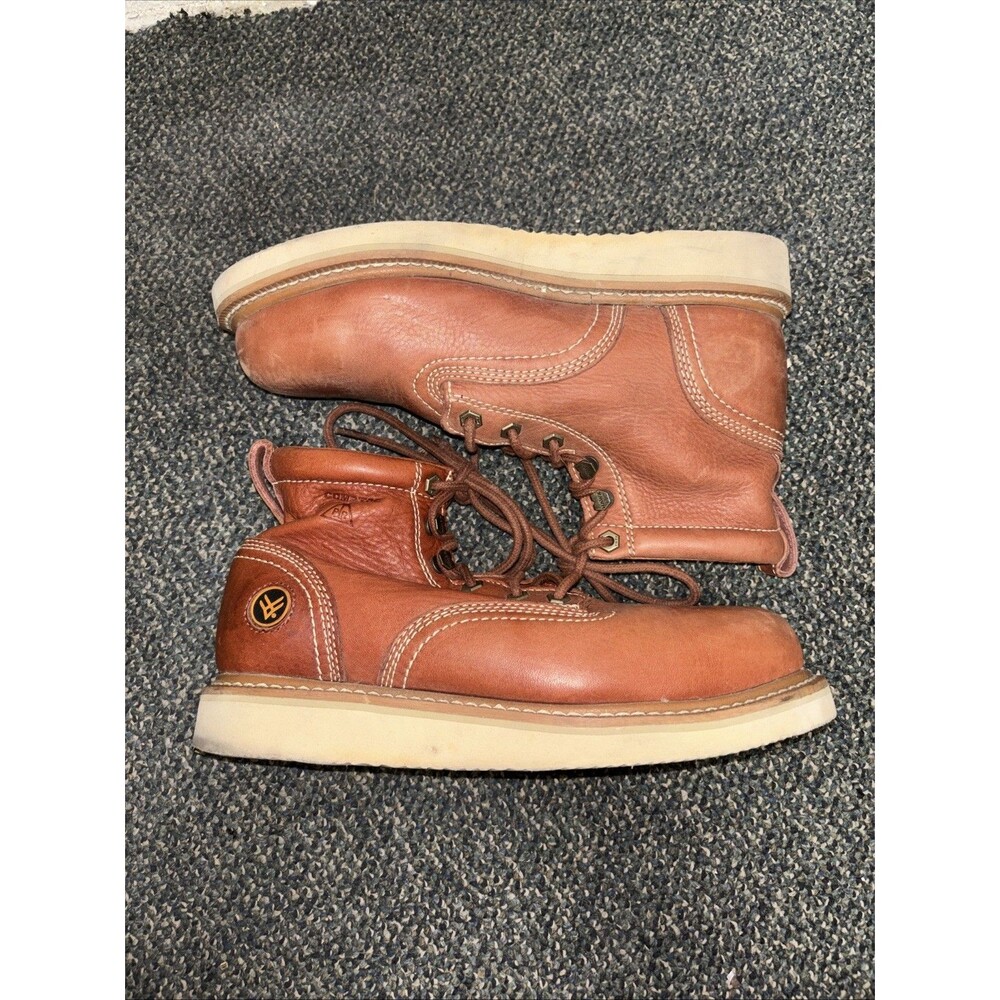 Hawx Work Ankle Boot Brown Men Size 9.5D Lace Up Leather Safety Footwear 138823